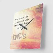 Hoffnung Quadratische Wanduhr (Winkel)