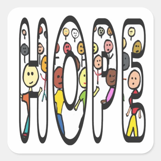 Hoffnung Quadratischer Aufkleber (Vorderseite)