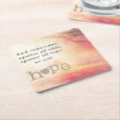 Hoffnung Rechteckiger Pappuntersetzer (angewinkelt)