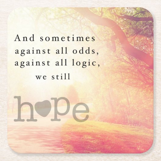 Hoffnung Rechteckiger Pappuntersetzer (Vorderseite)