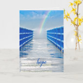 Hoffnung Regenbogen auf Nassdach Karte (Gelbe Blume)