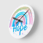 Hoffnung Regenbogen mit Spiralen Runde Wanduhr (Winkel)