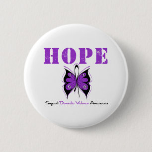 Hoffnung Schmetterling Band Häusliche Gewalt Button