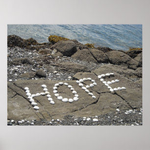 Hoffnung - Seashell Art am Strand Poster