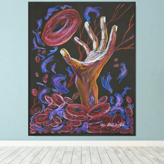 Hoffnung - Sichelzellschmerzen Bewusstsein Leinwanddruck (Insitu (Holzboden))