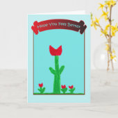 Hoffnung Sie fühlen sich besser - Rote Blume Karte (Gelbe Blume)