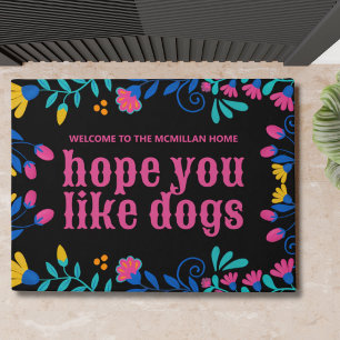 Hoffnung Sie mögen Hunde Personalisierte florale B Fußmatte