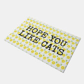 Hoffnung Sie mögen Katzen Gelbe Blumen Boho Fußmatte (Schrägansicht)