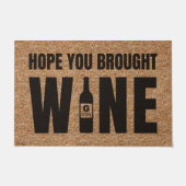 Hoffnung Sie Wein Monogram Jahr Brand Fußmatte (Vorderseite)