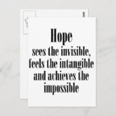Hoffnung sieht das Unsichtbare Postkarte (Vorne/Hinten)