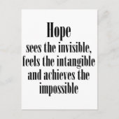 Hoffnung sieht das Unsichtbare Postkarte (Vorderseite)