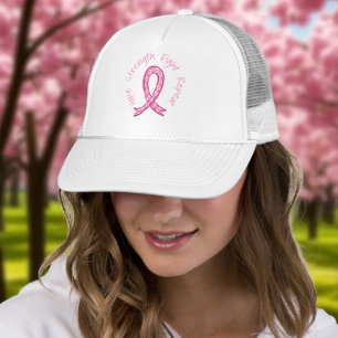 Hoffnung Stärke Kampf Wiederholung Pink Ribbon Käm Truckerkappe