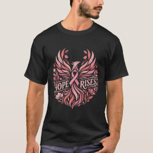 Hoffnung Steigt Florale Phoenix Brustkrebsbewussts T-Shirt