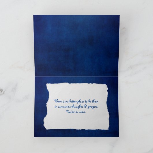 "Hoffnung"-Text auf blau Karte (Innenseite)