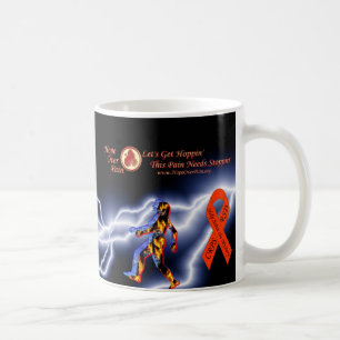 Hoffnung über Schmerz-Logo-Schwarz-Blitz CRPS/RSD Kaffeetasse