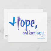 Hoffnung und Behaltend Protest Postkarte (Vorne/Hinten)