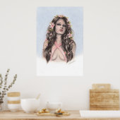 Hoffnung und Blume Brustkrebs-Sensibilisierungspak Poster (Küche)