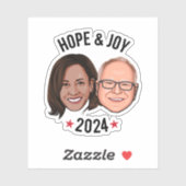 Hoffnung und Freude - Harris Walz Aufkleber (Blatt)