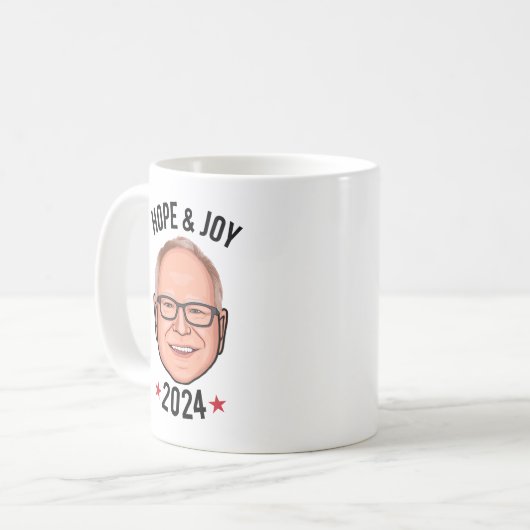 Hoffnung und Freude - Tim Walz Kaffeetasse (Vorderseite Links)