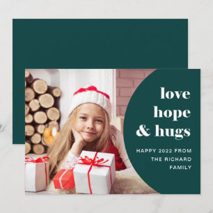 Hoffnung und Hugs   Foto mit abgerundetem Rahmen g Feiertagskarte