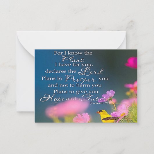 Hoffnung und künftige Blume und Vögel Mitteilungskarte (Vorderseite)