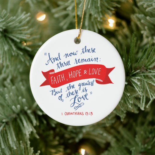 Hoffnung und Liebe 2 Keramik Ornament (Baum)