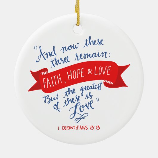 Hoffnung und Liebe 2 Keramik Ornament (Hinten)