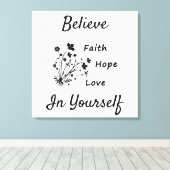 Hoffnung und Liebe glauben Leinwanddruck (Insitu (Holzboden))