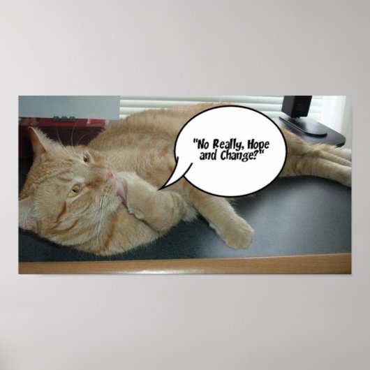 Hoffnung und Wandel Orange Tabby Cat Poster (Vorne)
