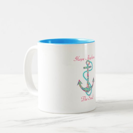 Hoffnung verankert das Soul Zweifarbige Tasse (Vorderseite Links)