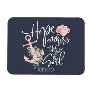 Hoffnung verankert die Seele Floral Religiös Magnet