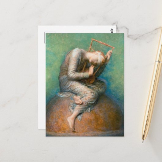 Hoffnung von George Frederic Watts Postkarte (Vorderseite/Rückseite Beispiel)
