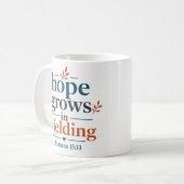 Hoffnung wächst in Hingabe Minimalistischer christ Kaffeetasse (Vorderseite Links)