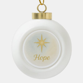 „Hoffnung“ Weihnachtsornament aus Aquarell Keramik Kugel-Ornament