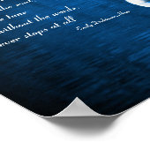 Hoffnung, weißer Schwan auf Blue Waters Poster (Ecke)