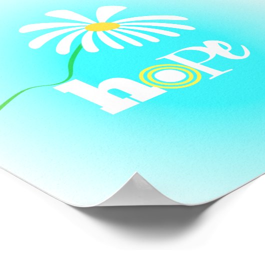 Hoffnung Wortkunst mit Blauen und Weißen Poster (Ecke)