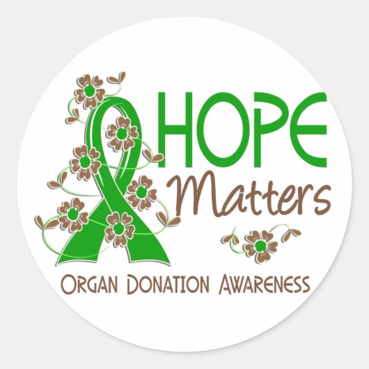 Hoffnung zählt 3 Organspende Runder Aufkleber (Vorderseite)