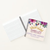 Hoffnungen und Wünsche Crown Floral Chic Geburtsta Notizblock (Innenseite)