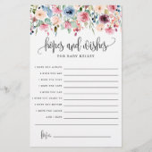 Hoffnungen und Wünsche, florale Babyberatungskarte Flyer (Vorne)