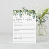 Hoffnungen & Wünsche für Babydusche Begleitkarte (Stehend Vorderseite)