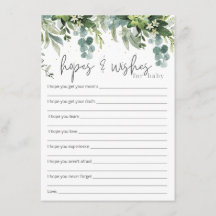 Hoffnungen & Wünsche für Babydusche