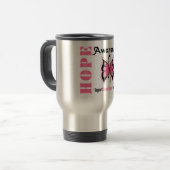 Hoffnungs-Bewusstseins-Schmetterlings-Brustkrebs Reisebecher (Vorderseite Links)