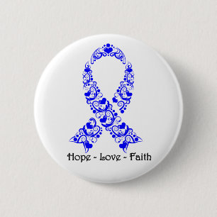 Hoffnungs-blaues Bewusstseins-Band Button