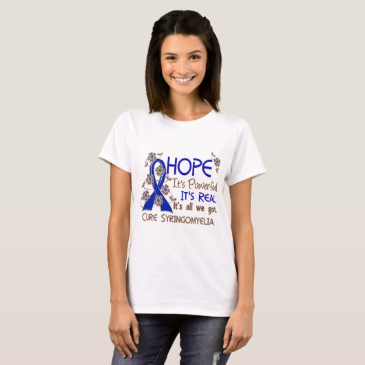 Hoffnungs-Blumen-Band Syringomyelia T-Shirt (Vorne ganz)
