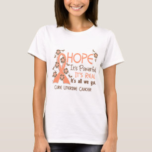 Hoffnungs-Blumen-Band-uteriner Krebs T-Shirt