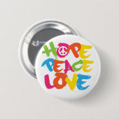 Hoffnungs-FriedensLiebe Button (Vorne & Hinten)