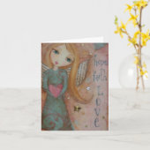 Hoffnungs-Glauben-Liebe-Engels-Kunst-Druck-freier Karte (Gelbe Blume)