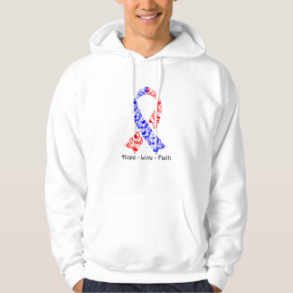 Hoffnungs-rotes und blaues Bewusstseins-Band Hoodie