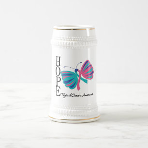 Hoffnungs-Schmetterlings-Schilddrüsenkrebs Bierglas