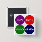 Hoffnungs-Steigen: Barack Obama Knopf Button (Vorne & Hinten)